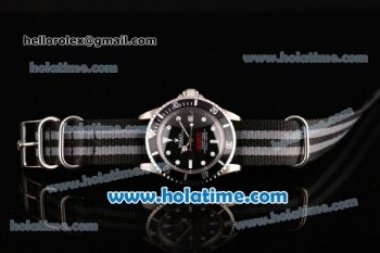 Rolex Submariner Sea-Dweller Vintage Asia 2813 Automatic Stainless Steel Case with Nylon Strap and Black Dial