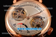 Breguet Classique Complications Asia Automatic Rose Gold Case with Silver Dial and Brown Leather Strap