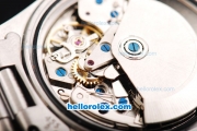 Rolex Daytona Swiss Valjoux 7750 Chronograph Movement Silver Case with Black Dial and White Subdials-Silver Stick Marker