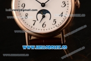 Breguet Classique Miyota 9015 Automatic Rose Gold Case with White Dial Brown Leather Strap and Arabic Numeral Markers