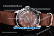 Rolex Milgauss Vintage Asia 2813 Automatic Steel Case with Brown Dial Dot Markers and Brown Nylon Strap