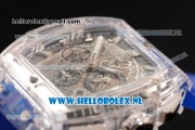 Hublot MP-06 Senna Chrono OS20 Quartz Rubber Case with Skeleton Dial and Blue Rubber Strap