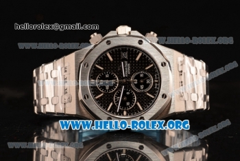 Audemars Piguet Royal Oak Chronograph Miyota OS10 Quartz Steel Case with Black Dial and Steel Bracelet