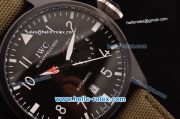 IWC Big Pilot ST22 Automatic PVD Case with Black Dial and Green Leather Strap