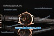 Jaeger-LECoultre Master Asia Automatic Rose Gold Case with Stick/Arabic Numeral Markers and Black Dial