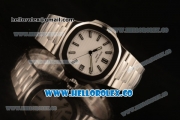 Patek Philippe Nautilus Jumbo Miyota 9015 Automatic Full Steel with White DIal and Stick Markers - 1:1 Original