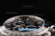 Rolex Daytona II Automatic Movement Silver Case with Black Dial and White Stick Marker-SS Strap