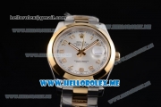 Rolex Day-Date II Asia Automatic Two Tone Case/Bracelet with Silver Dial and Yellow Gold Markers