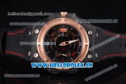 Linde Werdelin Spidolite II Tech Gold Swiss Valjoux 7750 Automatic Forge Carbon Case with Skeleton Dial Stick Markers and Black Leather Strap