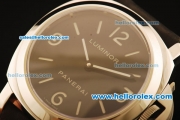 Panerai Luminor Base Pam 176M Swiss ETA 6497 Manual Winding Steel Case with Black Dial and Black Leather Strap - 1:1 Original