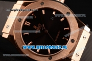 Hublot Classic Fusion 9015 Auto Rose Gold Case with Black Dial and Black Leather Strap