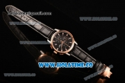 Longines Master Complications Miyota OS10 Quartz Steel Case with Rose Gold Bezel and Black Dial - Stick Markers