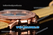 Blancpain Women Ultraplate Miyota 9015 Automatic Rose Gold Case with Diamonds Bezel MOP Dial and Yellow Leather Strap (G5)