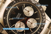 Rolex Daytona Vintage Chronograph Swiss Valjoux 7750 Steel Case/Strap with Black Dial and White Markers