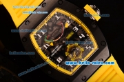 Richard Mille RM036 ST28-UP Automatic PVD Case with White Markers Yellow Rubber Strap and Skeleton Dial - 7750 Coating