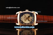 Parmigiani Kalpa XL Swiss Tourbillon Manual Winding Movement Rose Gold Case with Brown Leather Strap