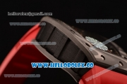 Richard Mille RM 11-02 Swiss Valjoux 7750 Automatic Carbon Fiber Case with Skeleton Dial and Red Rubber Strap