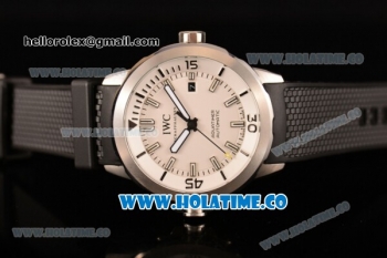 IWC Aquatimer Miyota Quartz Steel Case with White Dial Black Rubber Strap and Stick Markers