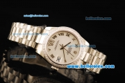 Rolex Datejust Automatic Movement ETA Coating Case with White Dial and Diamond Bezel