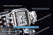 Cartier Santos 100 Japanese Miyota Quartz Steel Case with White Dial Roman Numberal Markers and Steel Bracelet