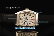 Franck Muller Conquistador Automatic Movement Steel Case with White Dial and Black Rubber Strap-ETA Coating