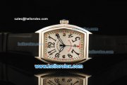 Franck Muller Conquistador Automatic Movement Steel Case with White Dial and Black Rubber Strap-ETA Coating