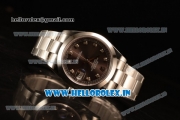 Rolex Datejust Oyster Perpetual Swiss ETA 2836 Automatic Steel Case Brown Dial With Diamonds Markers Steel Bracelet (BP)