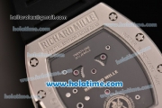Richard Mille Tourbillon RM 057 Dragon Swiss ETA 2824 Automatic Steel Case with Black Rubber Strap and Silver Dragon Dial - 1:1 Original