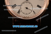 IWC Portofino Vintage Moonphase Asia 6497 Manual Winding Rose Gold Case with White Dial and Brown Leather Strap - (AAAF)