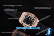 Richard Mille RM010 Miyota 9015 Automatic Rose Gold/Diamonds Case with Skeleton Dial and White Inner Bezel