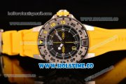 Richard Mille RM028 Swiss Valjoux 7750 Automatic Steel Case with Skeleton Dial and Yellow Rubber Strap - Yellow