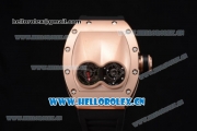 Richard Mille RM053 Asia Automatic Rose Gold Case with Skeleton Dial and Black Rubber Strap