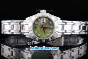 Rolex Datejust Oyster Perpetual Chronometer Automatic ETA Case with Diamond Bezel,Green MOP Dial and Diamond Marking-Small Calendar