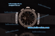 Hublot Aero Bang Chronograph Swiss Valjoux 7750 Automatic Ceramic Case with Titanium Bezel Stick Markers and Black Dial