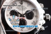 Rolex Daytona Clone Rolex 4130 Automatic Stainless Steel Case/Bracelet with White Dial and Arabic Numeral Markers (BP)