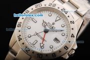 Rolex Explorer II Automatic Working GMT with White Dial Upgrade Version