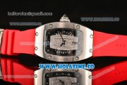 Richard Mille RM007 Miyota 6T51 Automatic Steel Case with Diamonds Dial and Red Rubber Strap