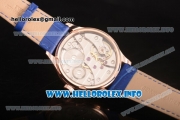 IWC Portuguese Asia 6497 Manual Winding Rose Gold Case with Blue Dial and Arbaic Numeral Markers