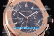 Audemars Piguet Royal Oak Offshore Chronograph Miyota OS20 Quartz Rose Gold Case with Black Dial Stick Markers and Black Rubber Strap (EF)