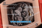 Richard Mille RM053 Miyota 9015 Automatic Rose Gold Case with Skeleton Dial and Red Rubber Strap