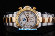 Rolex Datejust for BMW Quartz Movement with Graduated Gold Bezel and White Dial,Gold Number Marking and Small Calendar