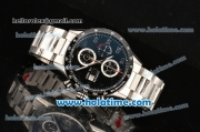 Tag Heuer Carrera Calibre 1887 Date Chrono Swiss Valjoux 7750 Automatic Full Steel with Black Ceramic Bezel and Arabic Numeral Markers (ZF)