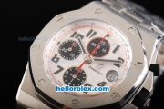 Audemars Piguet Royal Oak Offshore Panda Themes Swiss Valjoux 7750 Automatic Movement Full Steel with White Grid Dial and Black Numeral Markers-Big Calendar