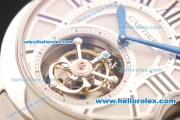 Cartier ballon bleu de Swiss Tourbillon Manual Winding Full Steel Case with White Dial and SS Strap