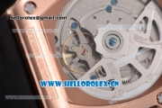 Richard Mille RM011-FM Asia ST25 Automatic Rose Gold Case with Skeleton Dial Arabic Numeral Markers and Black Rubber Strap Rose Gold Inner Bezel