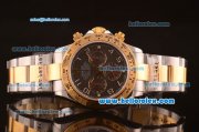 Rolex Daytona Chronograph Swiss Valjoux 7750 Automatic Steel Case with Rose Gold Bezel and Two Tone Strap