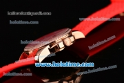 Chopard Mille Miglia Gran Turismo XL Miyota OS2035 Quartz Rose Gold Case with Diamond Bezel and Red Rubber Bracelet