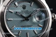 Rolex Day-Date Clone Rolex 3255 Automatic Stainless Steel Case/Bracelet with Blue Dial and Stick Markers