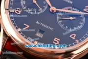 IWC Portuguese Automatic Movement Rose Gold Case with Black Dial and Black Leather Strap