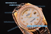 Rolex Masterpiece 2813 Auotmatic Three Tone Case/Strap with Diamond Markers and White Dial ETA Coating